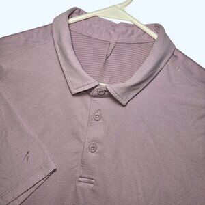 Lululemon Evolution Polo Shirt Mens Large Purple Short Sleeve Golf Athleisure